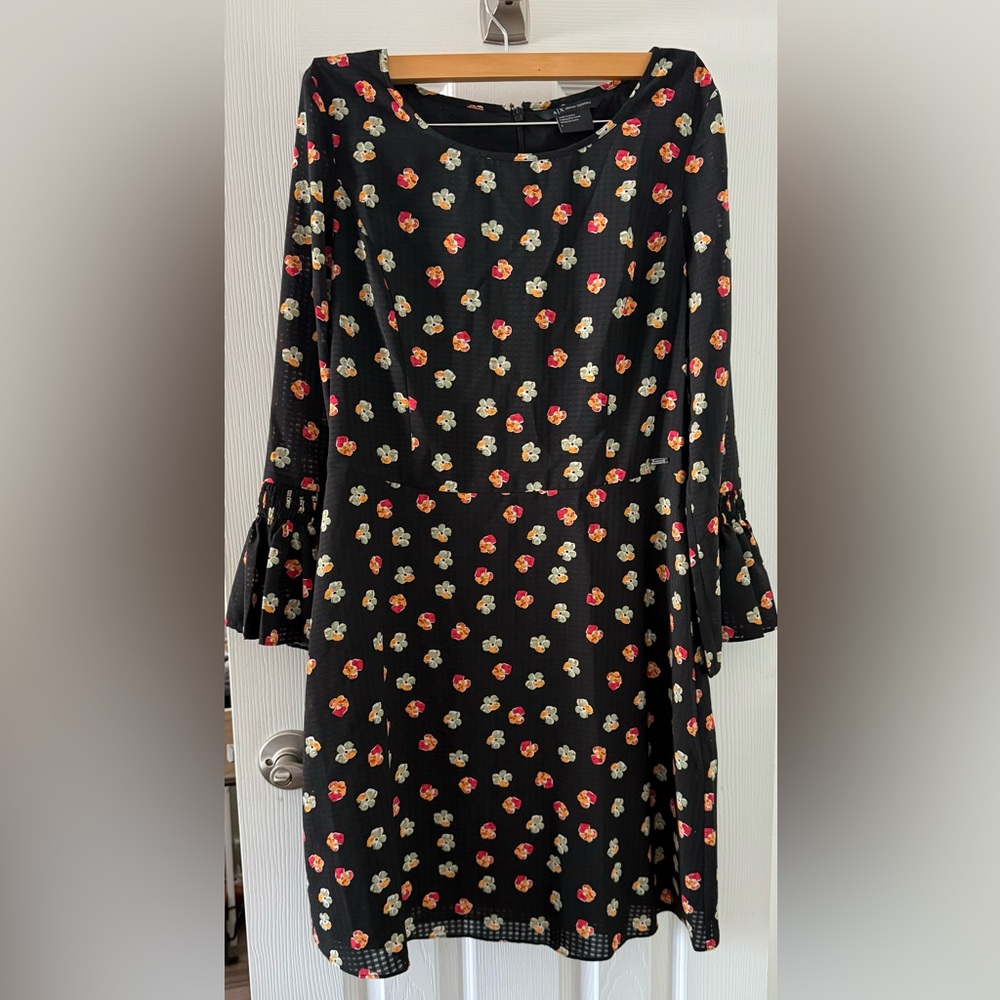 Armani exchange floral mini little black dress. Women size S new without tag
